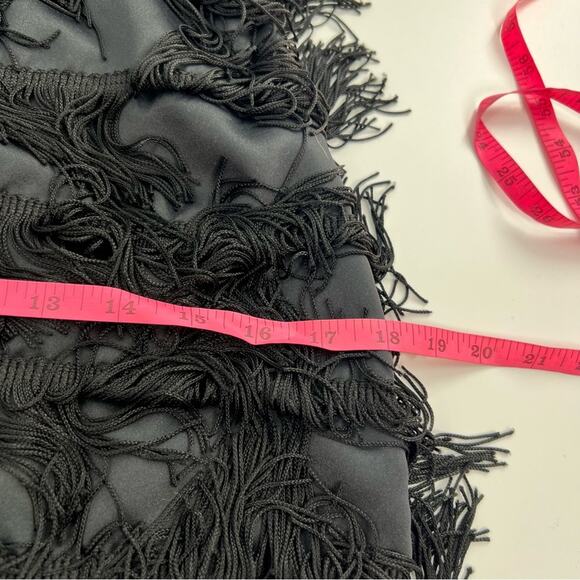 Vintage JS collection fringe dress black sz 8 flapper - Picture 5 of 6